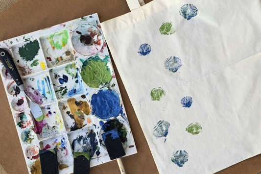 How to Make a Seashell Stamped Tote Bag