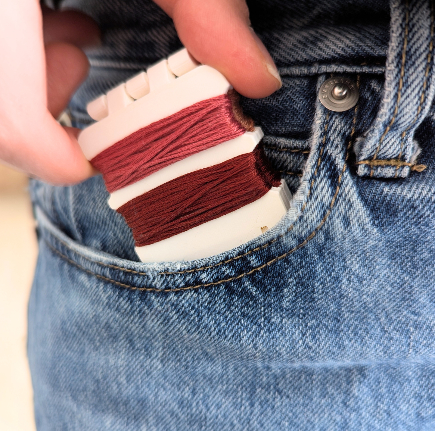 Mini Embroidery Floss Holder with Magnetic Needle Storage